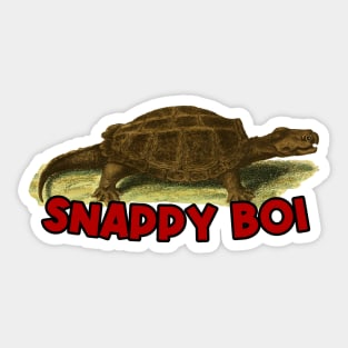 snappy boi snapping turtle meme illustration Sticker